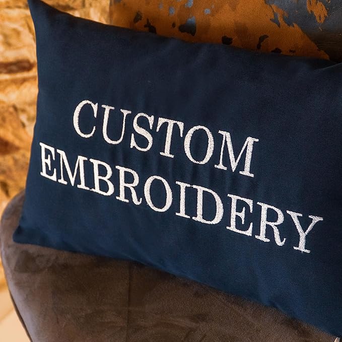 Create Your Own Embroidered Throw Pillow – Personalized with Name, Quote, Monogram, Logo or Shape – Handmade on Durable Cotton – Thoughtful Gift Idea for Loved Ones, Home Accent or Special Occasions