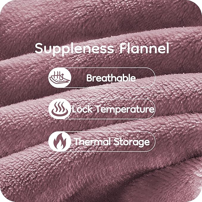 Electric Heated Blanket King Size 90"×100", Comfortable & Luxurious Flannel, 4 Heating Levels & 10 H Auto Shut Off, Purple
