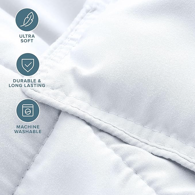 Bare Home Comforter Set - Full Size - Ultra-Soft - Goose Down Alternative - Premium 1800 Series - All Season Warmth (Full, White)
