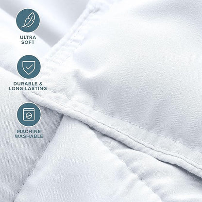 Bare Home Comforter Set - Full Size - Ultra-Soft - Goose Down Alternative - Premium 1800 Series - All Season Warmth (Full, White)