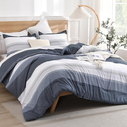 Litanika Twin Comforter Set Black Blue - 2 Pieces Lightweight Summer Bedding Set, All Season Down Alternative Comforter (1 Comforter, 2 Pillowcases)