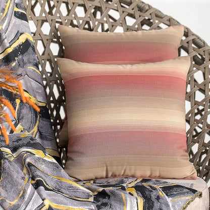 JMGBird Outdoor Pillows Set of 2 with Inserts - 18x18 Weather-Resistant Throw Pillows for Patio Furniture, Dark Red Striped Decorative Cushions
