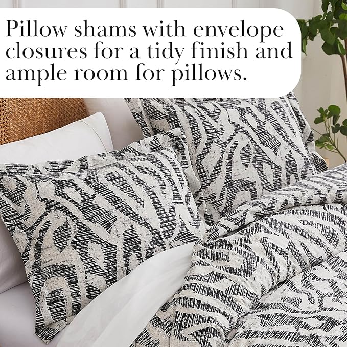 Southshore Fine Living, Inc. Oversized Twin Mattress Comforter Set, Down Alternative Comforter, Soft Bedspread Coverlet Set, Abstract Prints, Twin/XL Bedding with Matching Pillow Sham, Slate Khari