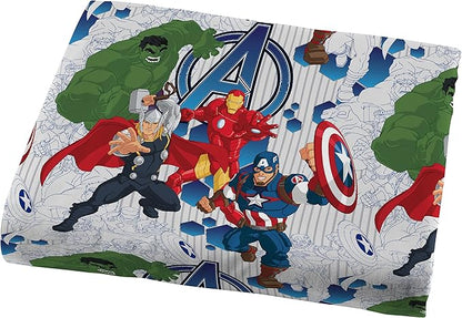 Marvel Avengers Blue Circle 5 Piece Full Bed Set - Includes Reversible Comforter & Sheet Set - Bedding Features Captain America & Iron Man - Fade Resistant Microfiber (Official Marvel Product)