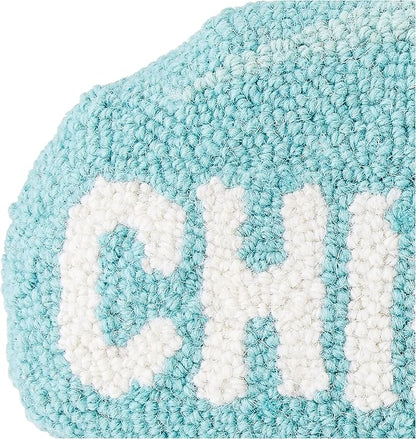 Peking Handicraft Chill Pill Hook Cotton Pillow, 16 inchesx9 inches, Turquoise