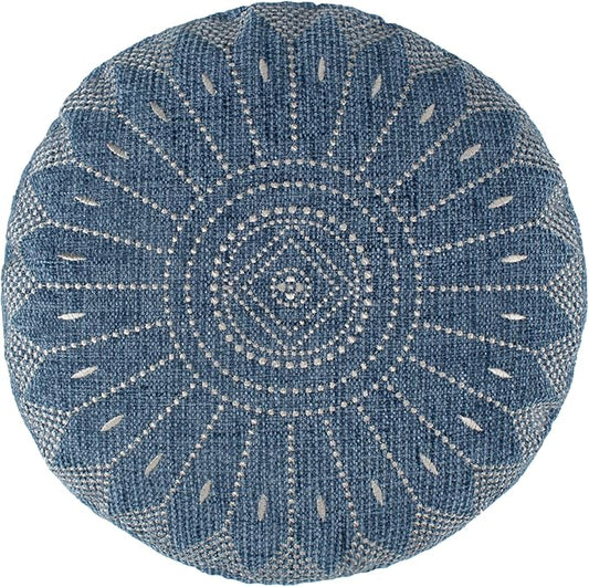 Levtex Home - Adare Blue - Decorative Pillow (16in. Round) - Madallion - Navy and Cream