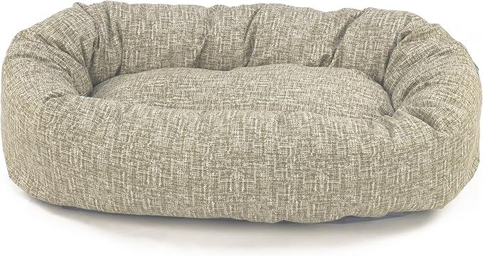 Majestic Pet 32 Inch Bagel Calming Dog Bed Washable – Cozy Soft Round Dog Bed with Spine Support for Dogs to Rest Their Head - Fluffy Donut Puppy Mat 32x23x7 (Inch) Medium – Tan