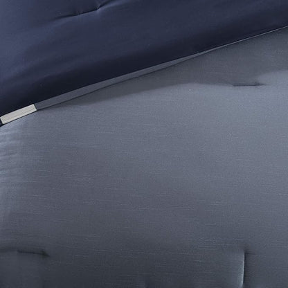Madison Park Cozy Comforter Set-Deluxe Hotel Collection, All Season Down Alternative Luxury Bedding with Matching Shams, Decorative Pillows, Queen(90"x90"), Genevieve, Navy 7 Piece