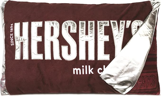 iscream Hershey's Chocolate Bar Package 17" x 10" Pillow Set with Peek a Boo Corner