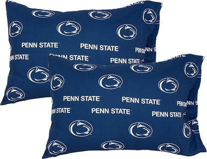 College Covers Everything Comfy Penn State Nittany Lions Pillowcase Pair, Standard, 20" x 30", Includes 2 Pillowcases