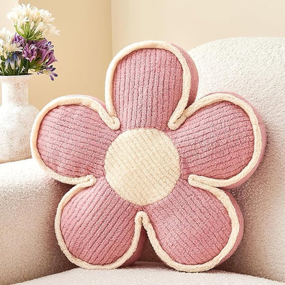 Pink Flower Shaped Pillow,13.7'' Flower Throw Pillow Floor Cushion for Sofa Couch Bed,Soft Daisy Pillow Decorative Throw Pillow Seating Cushion for Home Decor