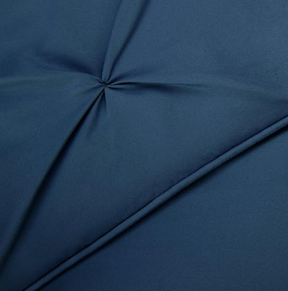 Amazon Basics Soft, Lightweight King Size Comforter Sets, All-Season Down-Alternative 3-Piece Bedding Set, Pinch Pleat Design, Navy Blue