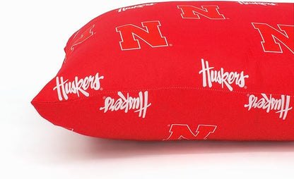 College Covers Everything Comfy Nebraska Cornhuskers Pillowcase Pair, Standard, 20" x 30", Includes 2 Pillowcases