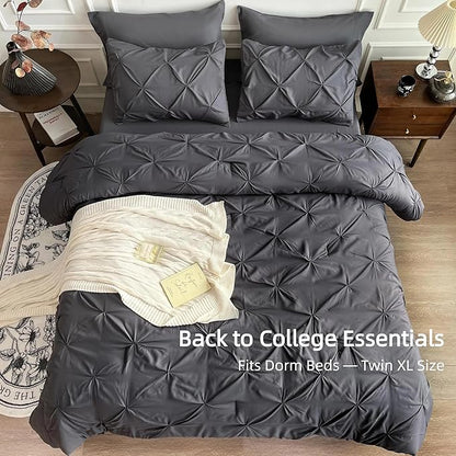 Maple&Stone Twin XL 5 Piece Comforter Set, Dark Grey, 68" X 88"