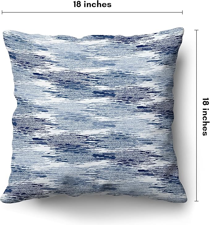 Americanflat 18x18 Throw Pillow with Sewn-in Insert - All-in-One Decorative Pillows - No Cover Needed - Soft and Durable Cushion for Bed or Sofa - Polyester - Blue and White