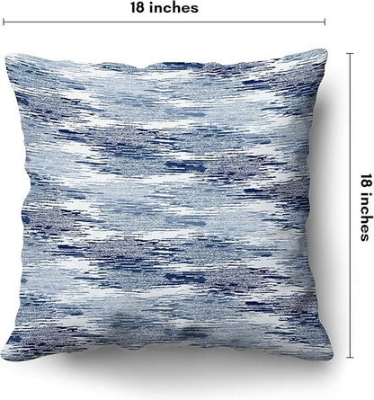 Americanflat 18x18 Throw Pillow with Sewn-in Insert - All-in-One Decorative Pillows - No Cover Needed - Soft and Durable Cushion for Bed or Sofa - Polyester - Blue and White