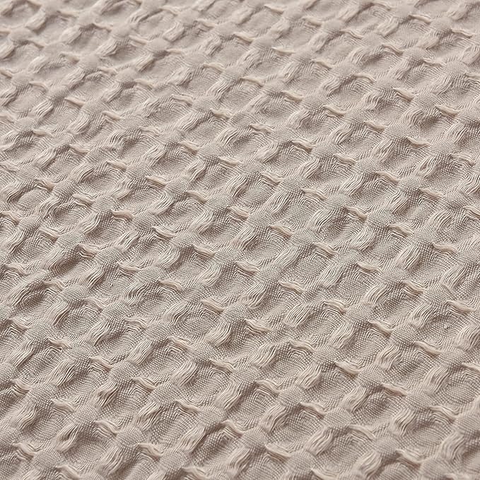 Chezmoi Collection Wilmer 3-Piece Waffle Weave Comforter Set - Soft and Cozy All Season Bedding Set, King, Ivory Cream