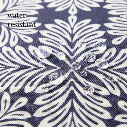 Martha Stewart Tulum Indoor Outdoor Decorative Lumbar Pillow 2-Pack Set, UV Fade Resistant, Water Repellent, Printed Modern Design, Navy Blue, 11"x18"