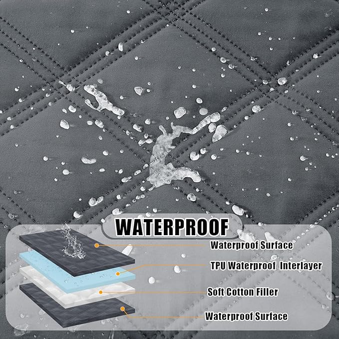 Smiry Waterproof Dog Bed Cover Blanket 40x90, Soft Reversible Pet Blanket, Washable Leakproof Cats Dogs Couch Cover for Sofa, Couch, Furniture, Dark Grey/Dark Grey