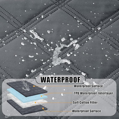 Smiry Waterproof Dog Bed Cover Blanket 68x82, Soft Reversible Pet Blanket, Washable Leakproof Cats Dogs Couch Cover for Sofa, Couch, Furniture, Dark Grey/Dark Grey
