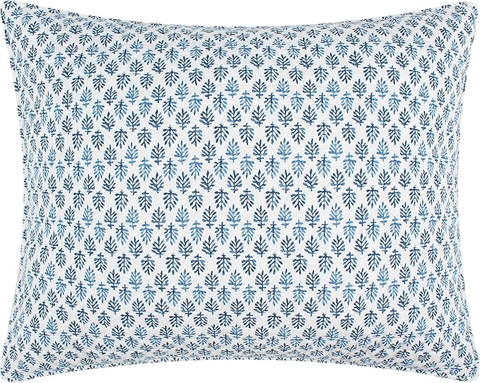 Levtex Home - Aditya Quilt Set - Full/Queen Quilt and Two Standard Shams - Medallion - Blue Navy and White - Quilt (88x92in.) and Shams (20x26in.) - Reversible - Cotton