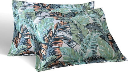 Caribbean Joe Full/Queen 3-Piece Comforter Set, Tropical Coastal Beach Design Bedding, Camo Palm