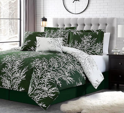 Spirit Linen 5 pcs Twin Comforter Set - Cozy Deep Sleep Microfiber Bedding Comforter Sets with Foliage Designed - Twin Bedding Sets with Pillow Shams (Hunter, Twin)