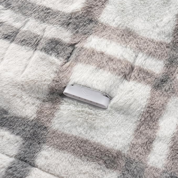 Berkshire Blanket Heated Throw Blanket, Grace Fur to Loftmink Reversible Electric Throw with 4 Heat Levels, Fast Heating Printed Throw for Couch and Bed, Auto Shut-Off Feature (50"x60")