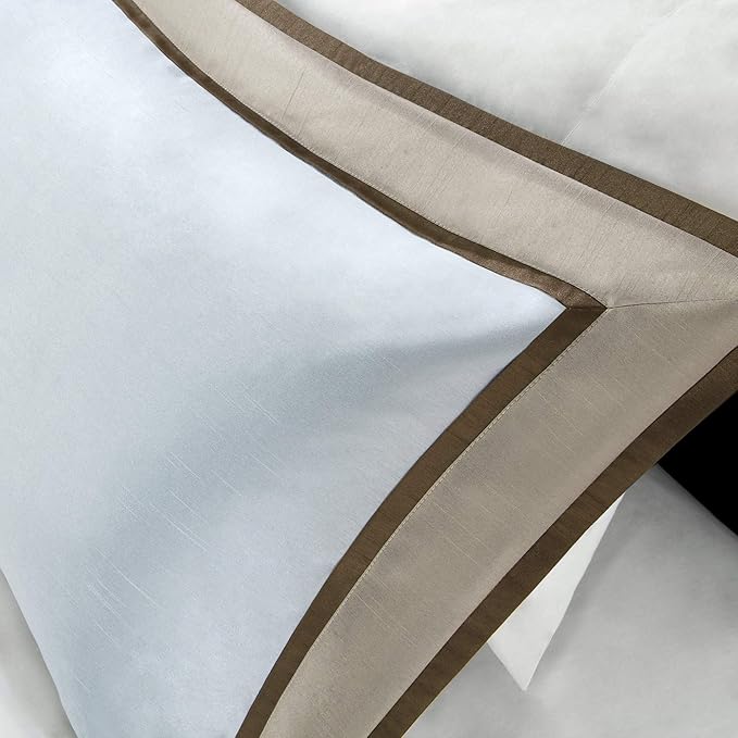 Madison Park Cozy Comforter Set-Deluxe Hotel Collection, All Season Down Alternative Luxury Bedding with Matching Shams, Decorative Pillows, Queen(90"x90"), Genevieve, Blue 7 Piece