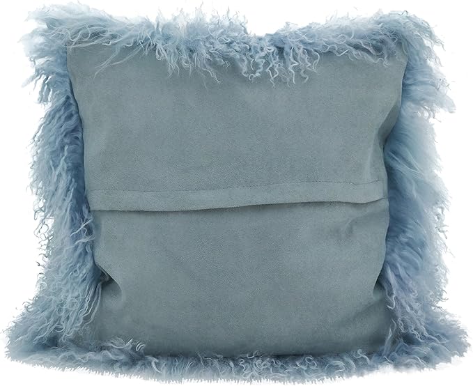 SARO LIFESTYLE Mongolian Lamb Fur Poly Filled Throw Pillow