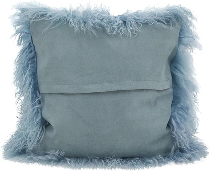 SARO LIFESTYLE Mongolian Lamb Fur Poly Filled Throw Pillow