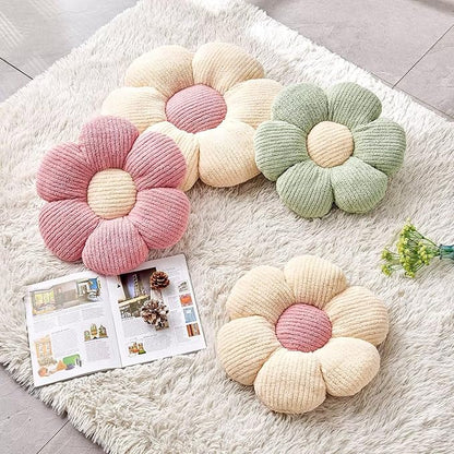 Flower Throw Pillow, Soft White 19.6" Shaped Floor Pillow for Home Decor, Cute Aesthetic Plush Decorative Pillows for Bed, Sofa, Couch