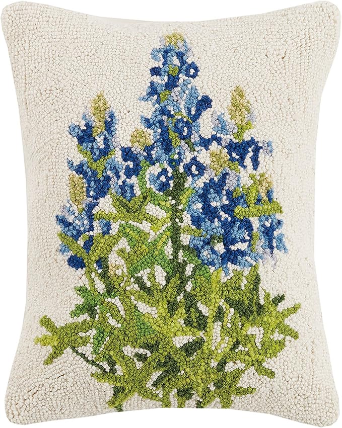 Mary Lake Thompson Blue Bonnet Hook, 14x18 Throw Pillow