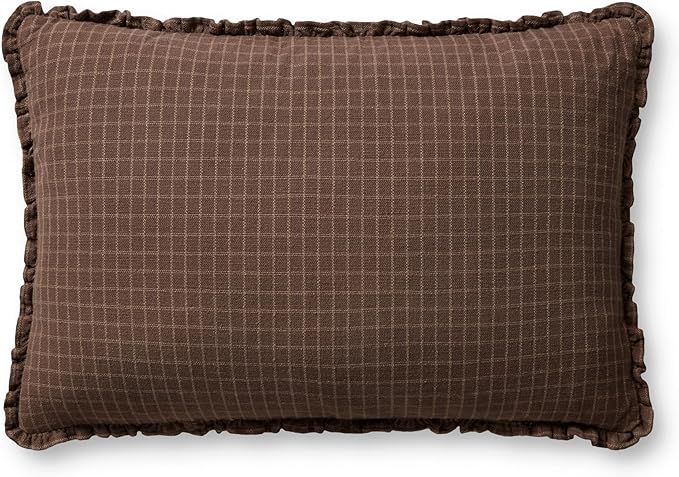 Loloi Chris Loves Julia Dinah Collection PCJ0012 Chocolate/Latte 16'' x 26'' Cover w/Poly Pillow