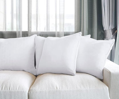 Utopia Bedding Throw Pillows (Set of 4, White) – 24 x 24 Inches Down Alternative Pillows for Bed, Sofa, and Couch - Fluffy Decorative Stuffer Pillow for Indoors & Outdoors