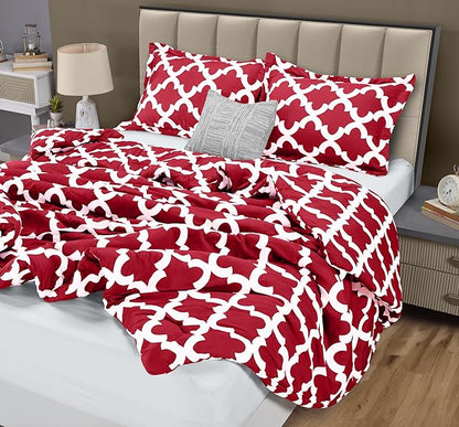 Queen Comforter Set 3 Piece Red by Utopia Bedding, Printed Comforters Queen Size, Bedding Comforters Sets, Down Alternative Soft Bed Set, 1 Comforter (88 x 88 inches) 2 Pillow Shams (20 x 26 inches)