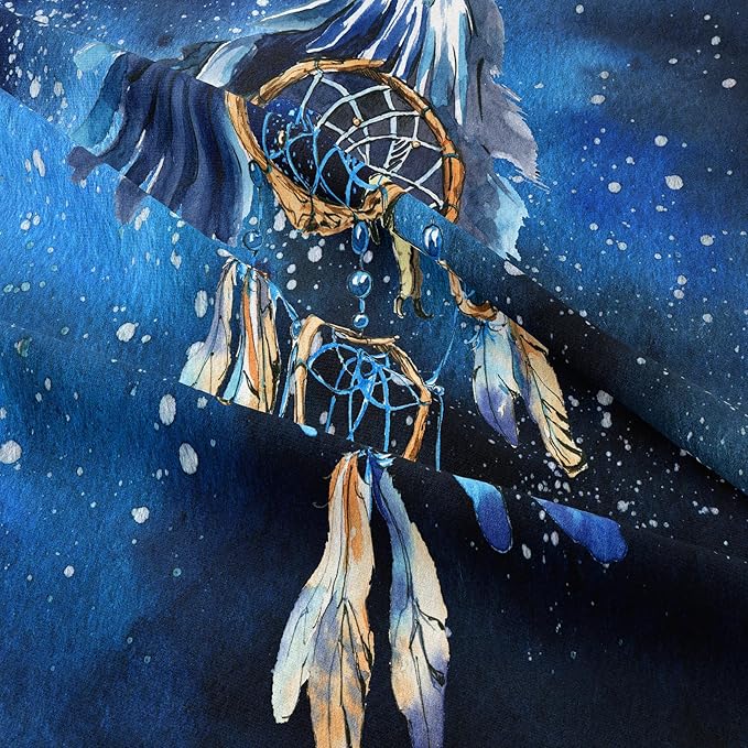 Tailor Shop Dream Catcher Comforter Sets King Size Blue Mandala Bedding Sets Bohemian Comforter Set for Kids Teens Girls Adults Galaxy Dream Catcher Bedding Sets with 1 Comforter 1 Pillowcases