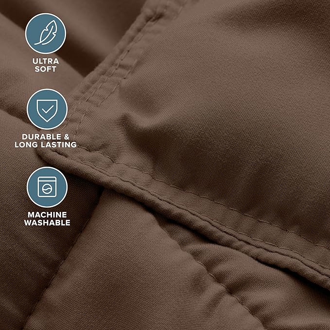 Bare Home Comforter Set - Twin/Twin Extra Long Size - Ultra-Soft - Goose Down Alternative - Premium 1800 Series - All Season Warmth (Twin/Twin XL, Cocoa)
