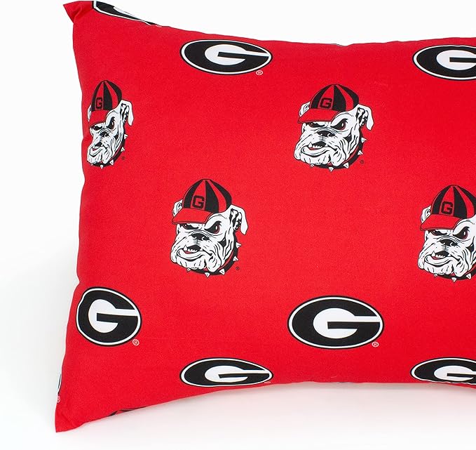 College Covers Everything Comfy Georgia Bulldogs Pillowcase Pair, King, 20" x 40", Includes 2 King Pillowcases