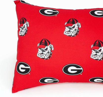 College Covers Everything Comfy Georgia Bulldogs Pillowcase Pair, King, 20" x 40", Includes 2 King Pillowcases