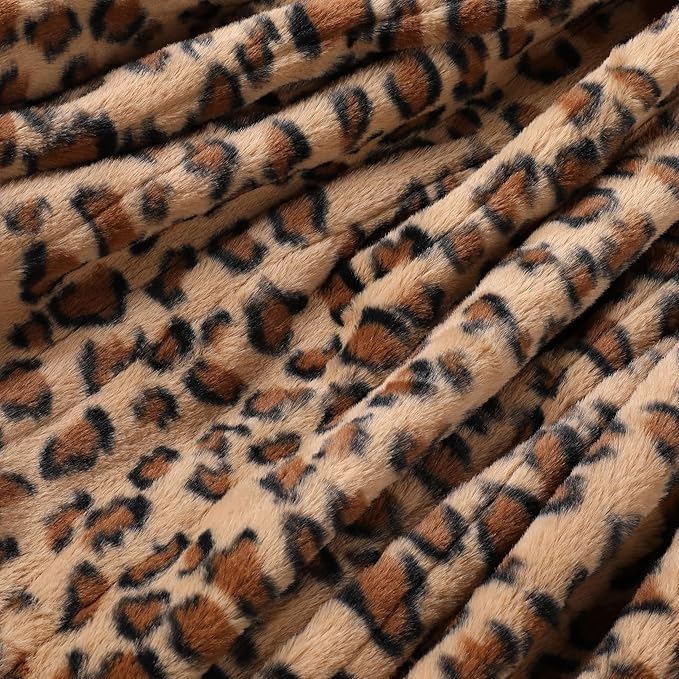 Electric Heated Blanket Twin Size 62"x84", Fast Heating, Soft Plush Microplush for Bed & Sofa, 1-10Hs Auto Off & 6 Heating Levels, Machine Washable, Gifts for Family-Brown Leopard Print