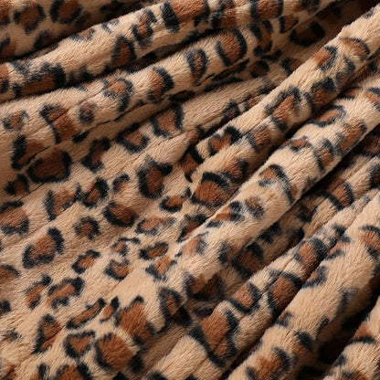 Electric Heated Blanket Twin Size 62"x84", Fast Heating, Soft Plush Microplush for Bed & Sofa, 1-10Hs Auto Off & 6 Heating Levels, Machine Washable, Gifts for Family-Brown Leopard Print