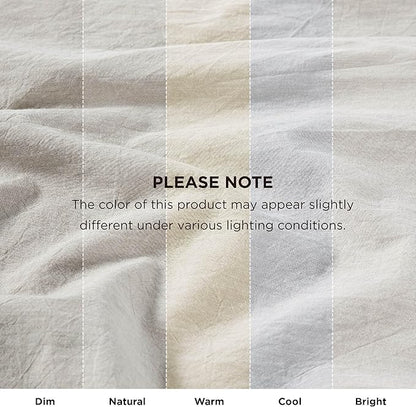 Bedsure 5 Pieces Cotton Comforter Set with Cotton Waffle Throw Blanket - Beige Comforter Full Size, Pillow Shams, White Cooling Blanket of Rayon Derived from Bamboo for Hot Sleepers, Throw Pillow