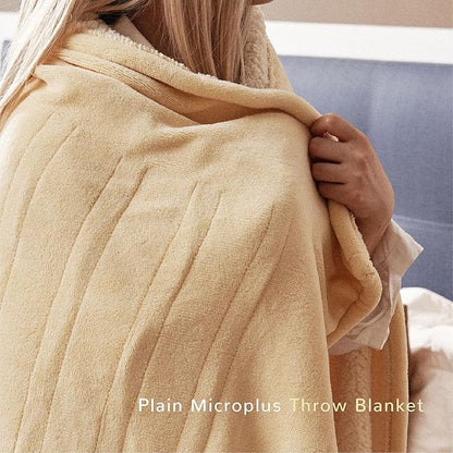 Heated Blanket 50''x60''-Soft and Comfortable Electric Throw,5 Heat Settings and 3H Auto Shut-Off Heating Blanket ETL&FCC Certification Machine Washable (Yellow)