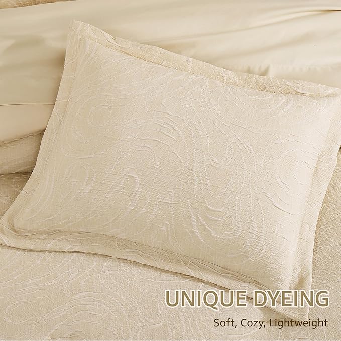Monbix Full Size Comforter Set, Birch Marble Pattern Bedding Comforter for Full Size Bed Set, Reversible Bedding Sets 7 Pieces, Bed in a Bag with Comforter, Sheets, Pillowcases & Shams