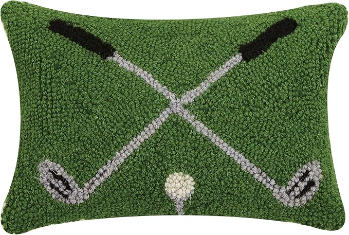Peking Handicraft 30JES1455C12OB Cross Golf Clubs Hook Pillow, 12-inch Long, Wool and Cotton