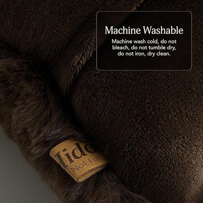 UnHide Squish Lumbar Pillow - Faux Fur Pillow - Extra Soft Throw Pillow - Rectangular Shaped, Polyester Fill - Machine Washable - Perfect for Living Room Or Bedroom - 10” x 18” - Chocolate