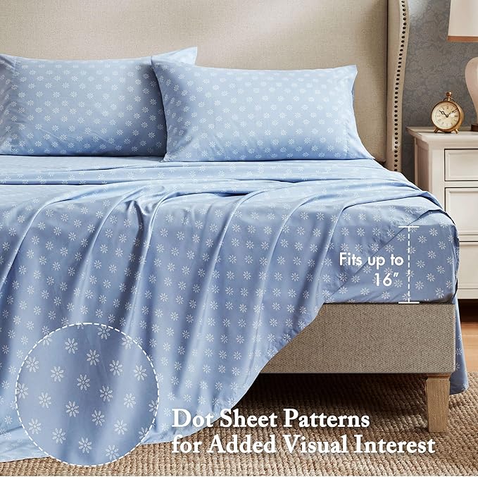 Madison Park Essentials Floral Comforter Set Full Size, Vintage Flower Bedding Set with Sheet Set, 7 Pieces Bed in a Bag with Reversible Botanical Comforter, Pillowcases & Shams, Heather, Beige/Blue