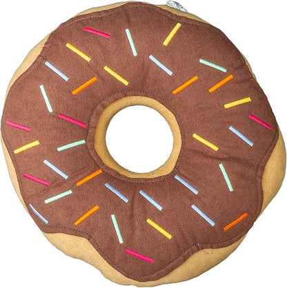 Mabel Home Throw Pillow 14", Donut, 3D Digital Print Decorative Comfortable Soft Plush Funny Food Shaped Pillow, Seat Pad Cushion for Couch, Chair, Floor, Sofa (Chocolate)
