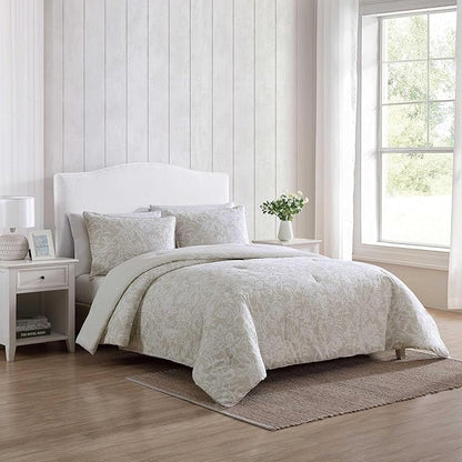 Nautica - Comforter Set, Soft Reversible Bedding with Matching Sham, Casual Bedding Set (Tortola Beige, Twin)